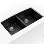BLACK QUARTZ DOUBLE BOWL 50/50-3219