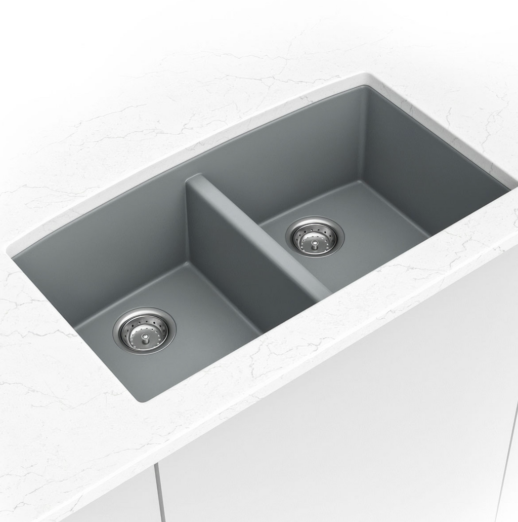 GREY QUARTZ DOUBLE BOWL 50/50-3219
