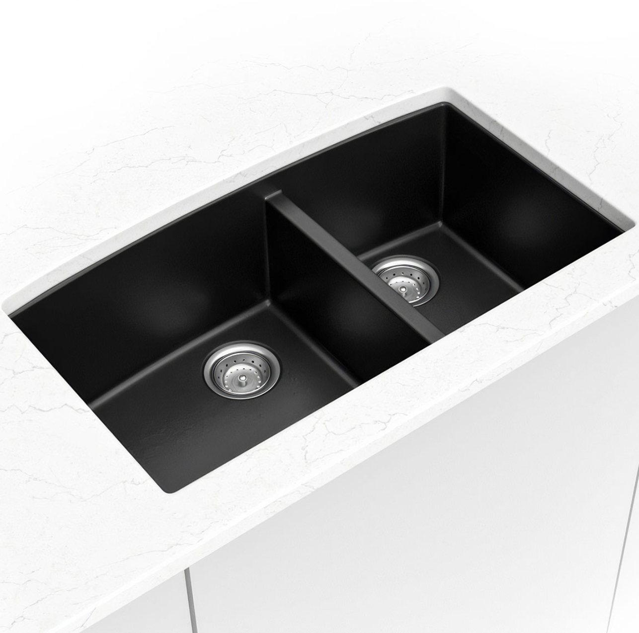 BLACK QUARTZ DOUBLE BOWL 60/40-3219