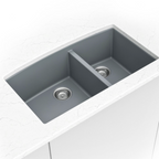 GREY QUARTZ DOUBLE BOWL 60/40-3219
