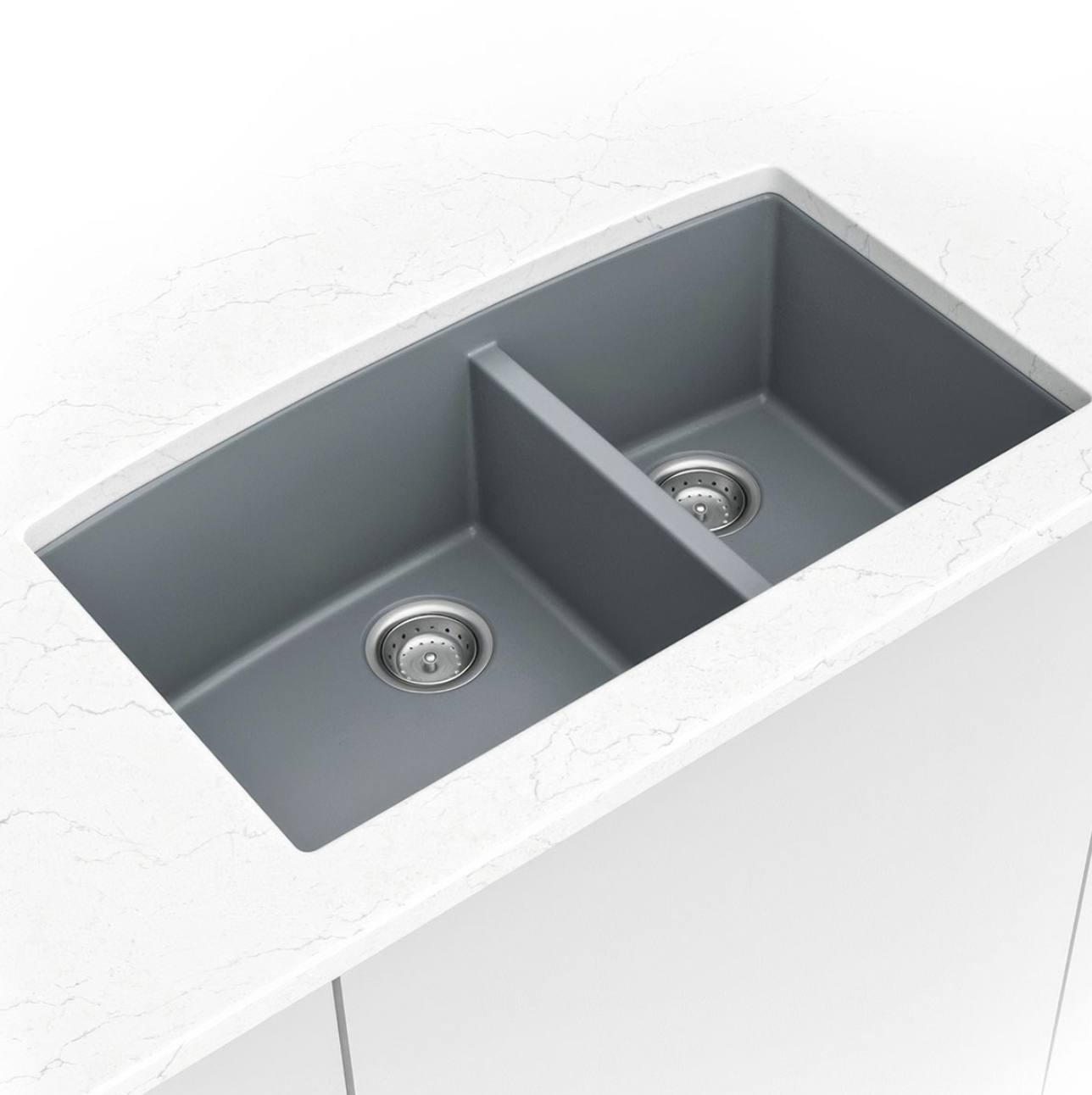 GREY QUARTZ DOUBLE BOWL 60/40-3219