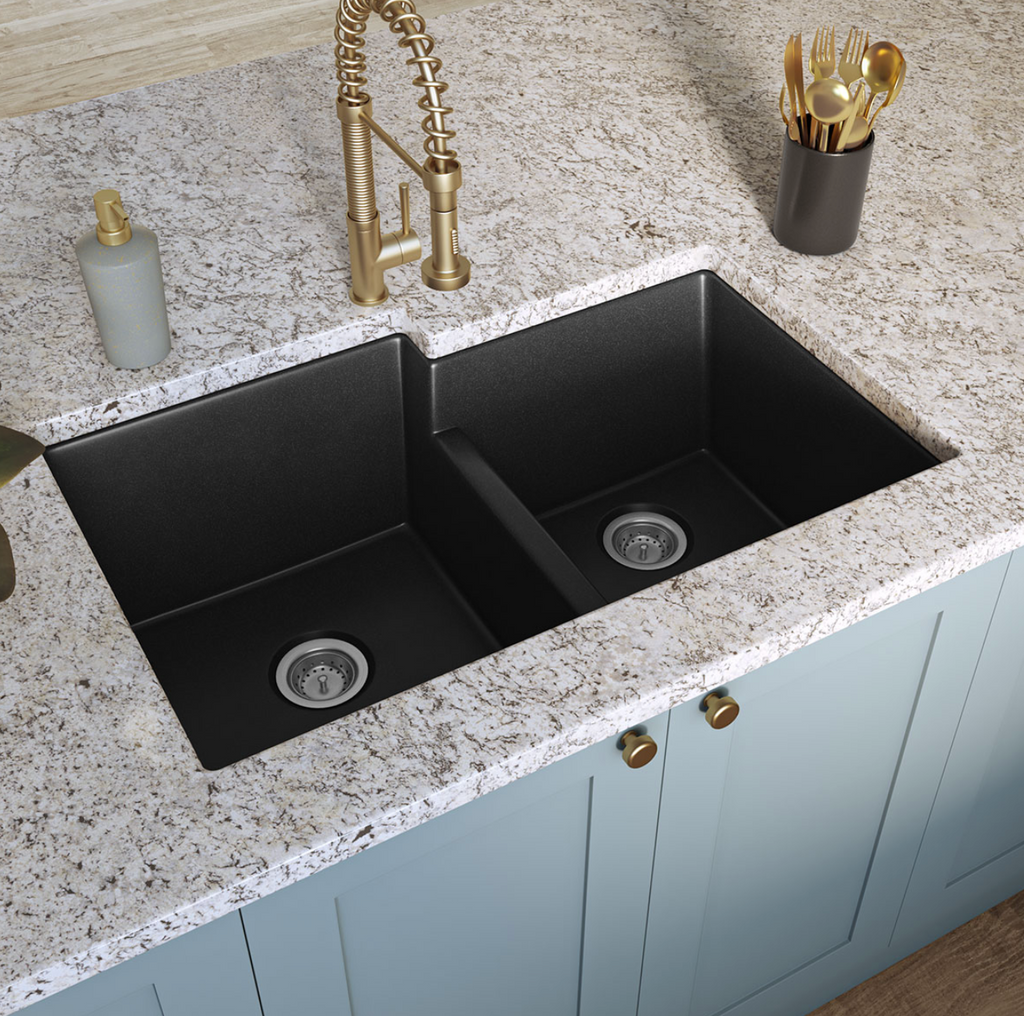 BLACK QUARTZ DOUBLE BOWL 60/40-3221