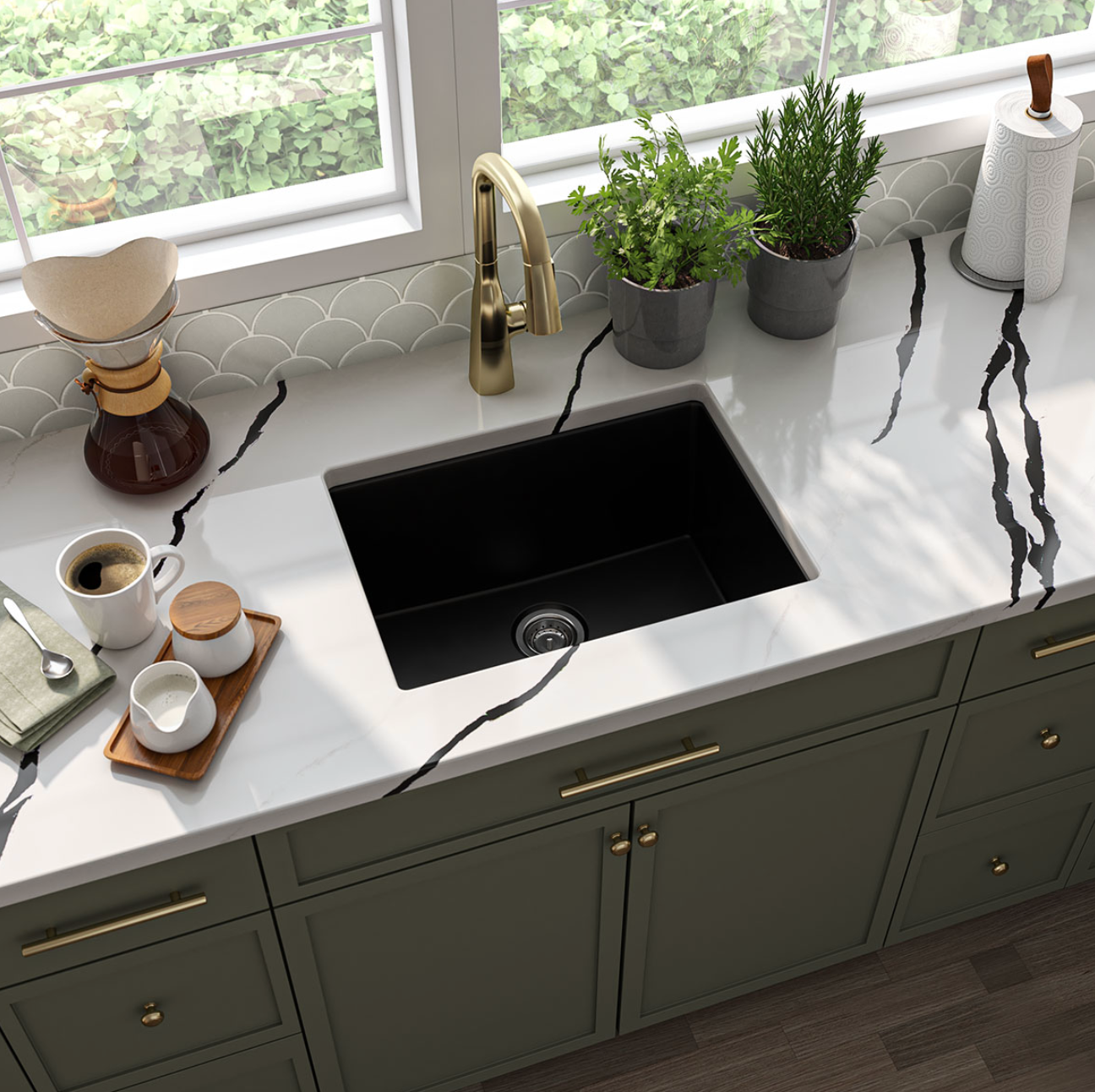 BLACK QUARTZ SINGLE BOWL 2418