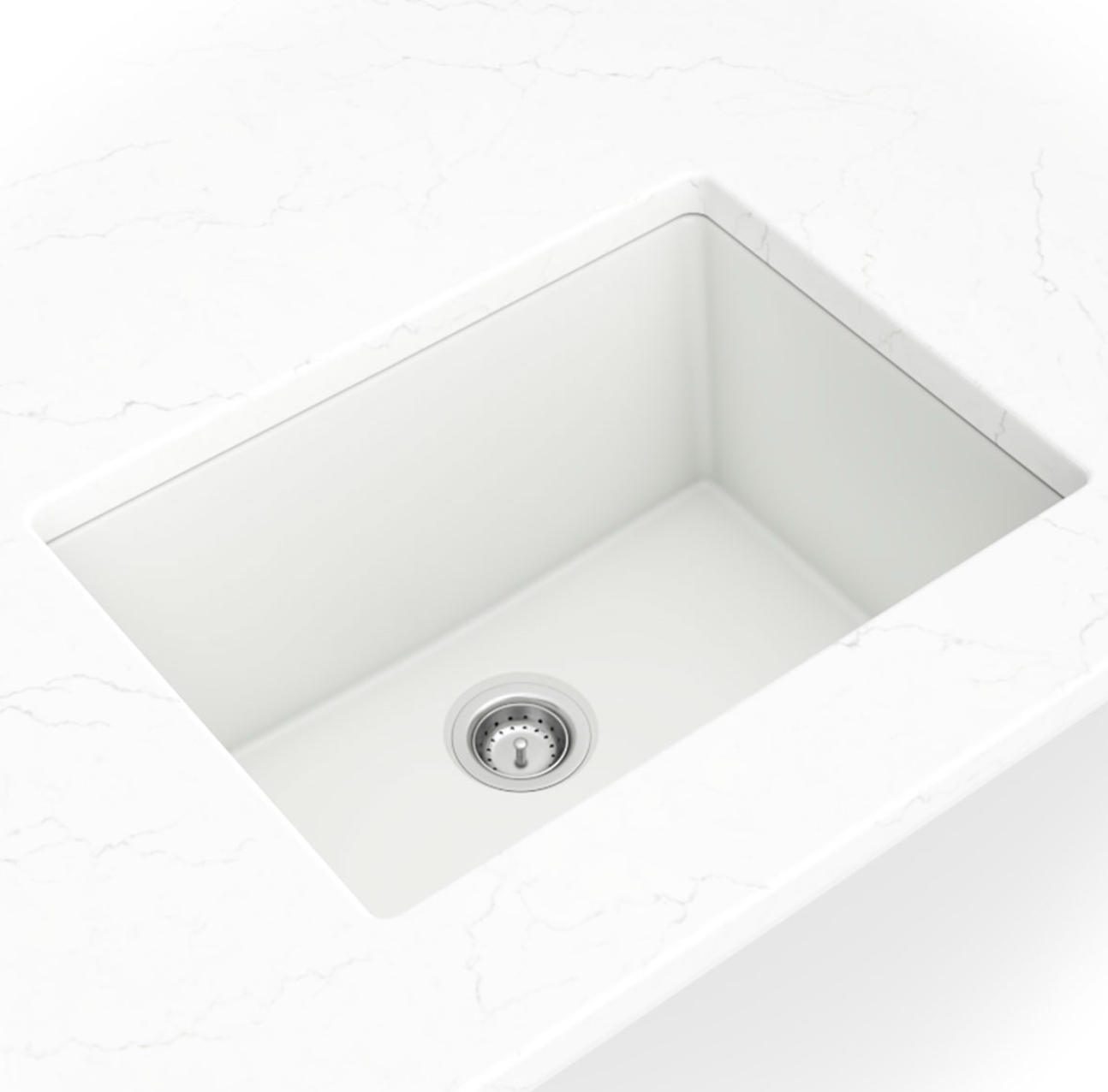 WHITE QUARTZ SINGLE BOWL 2418