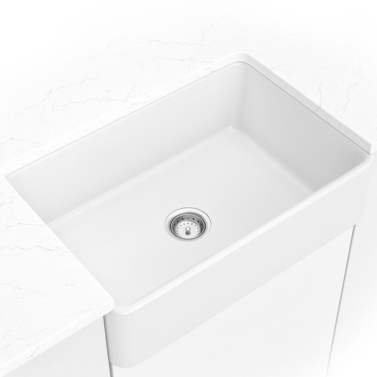 FIRECLAY FARMHOUSE WHITE SINGLE BOWL-3020