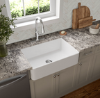 FIRECLAY FARMHOUSE WHITE SINGLE BOWL-3020