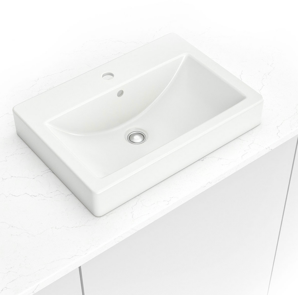 OVERMOUNT WHITE RECTANGLE PORCELAIN 2417