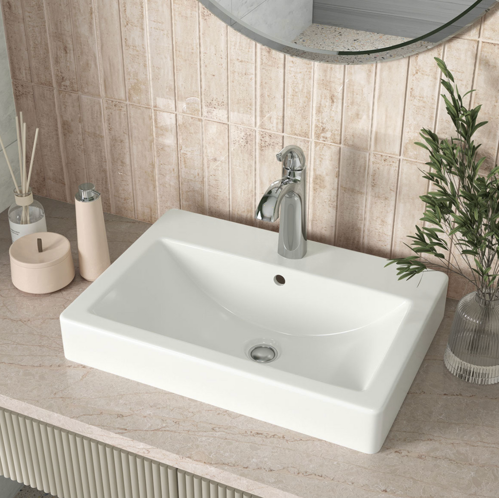 OVERMOUNT WHITE RECTANGLE PORCELAIN 2417