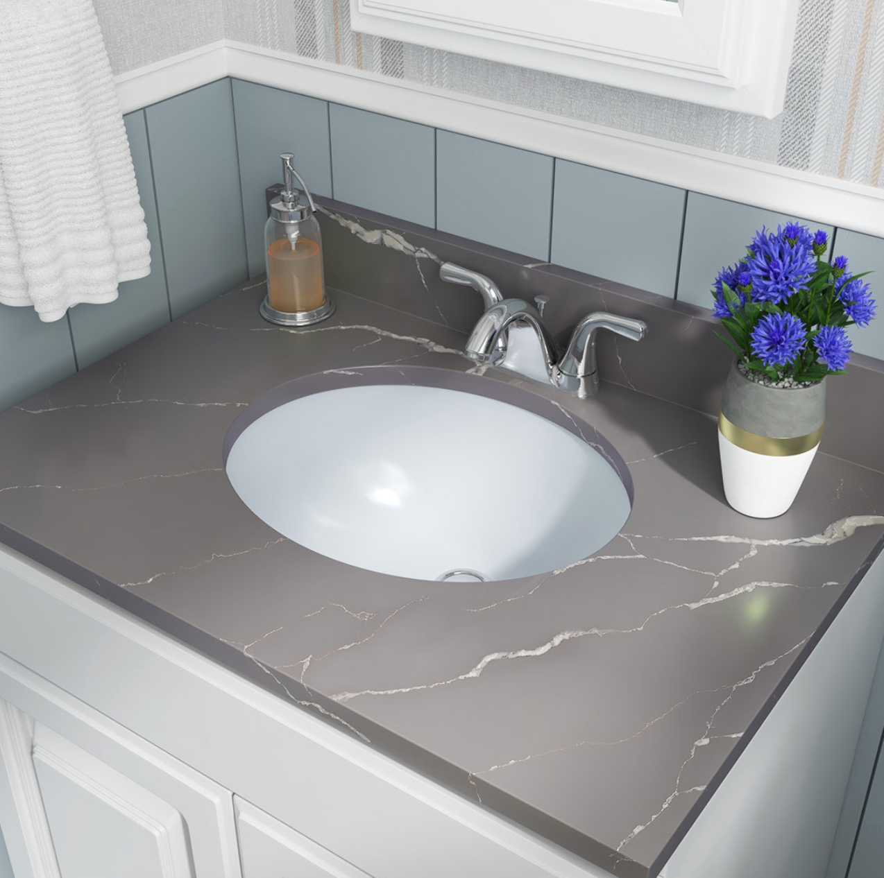 VANITY WHITE OVAL PORCELAIN 1512