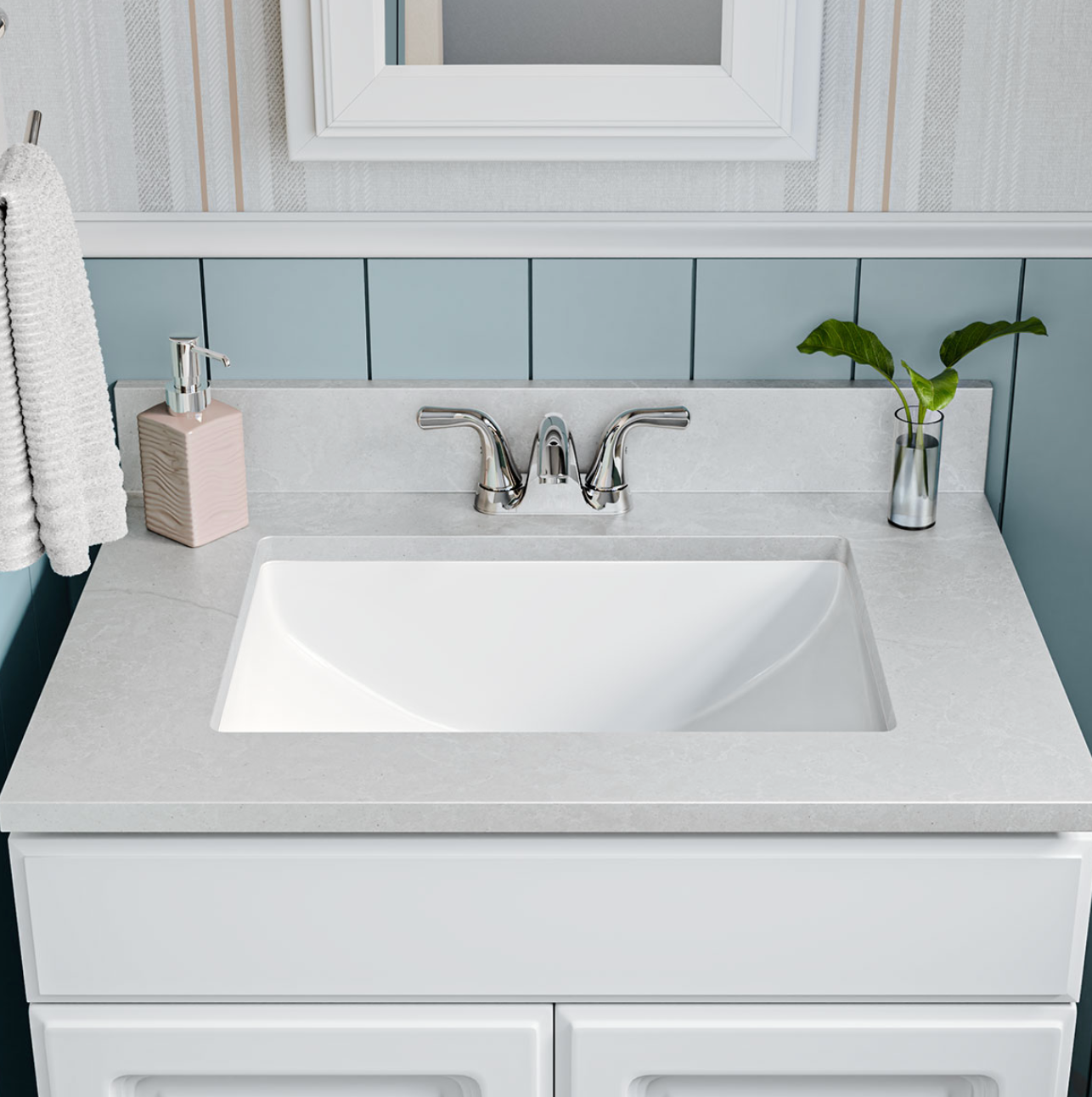 VANITY WHITE RECT PORCELAIN 2015 STRAIGHT