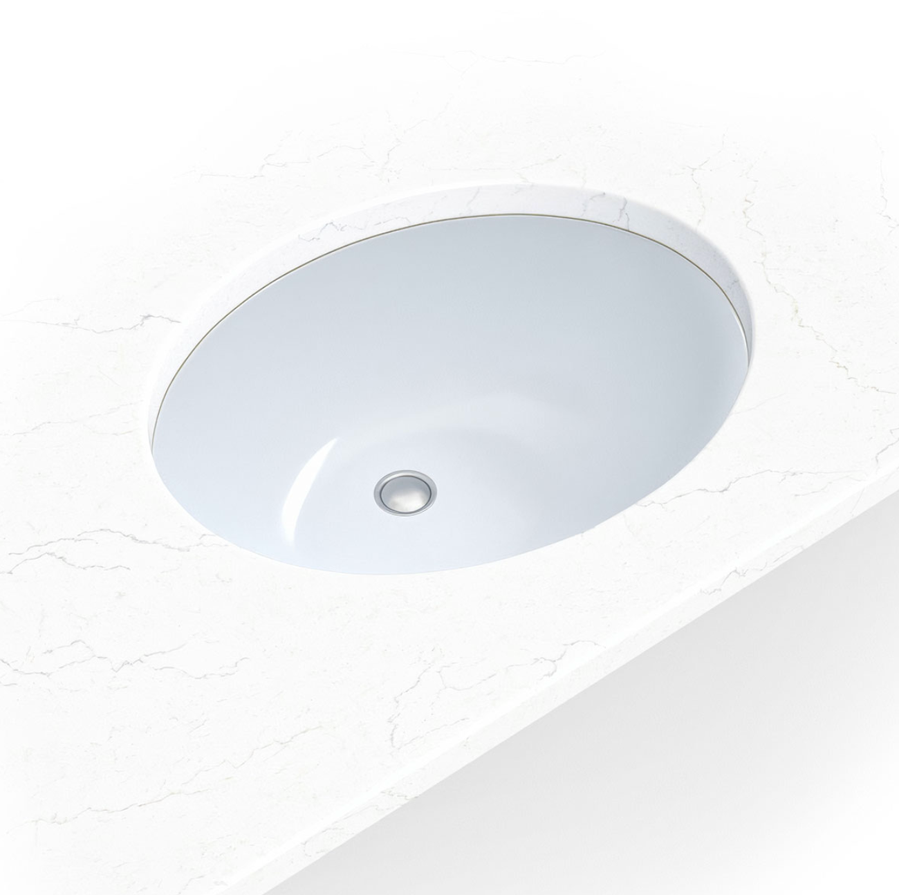 VANITY WHITE OVAL PORCELAIN 1714