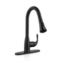1-HANDLE PULL-DOWN SPRAYER KITCHEN FAUCET WITH DECKPLATE - 803 MATTE BLACK