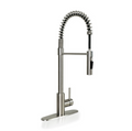 1-HANDLE PULL-DOWN SPRAYER KITCHEN FAUCET WITH DECKPLATE - 804 NICKEL-BRUSHED