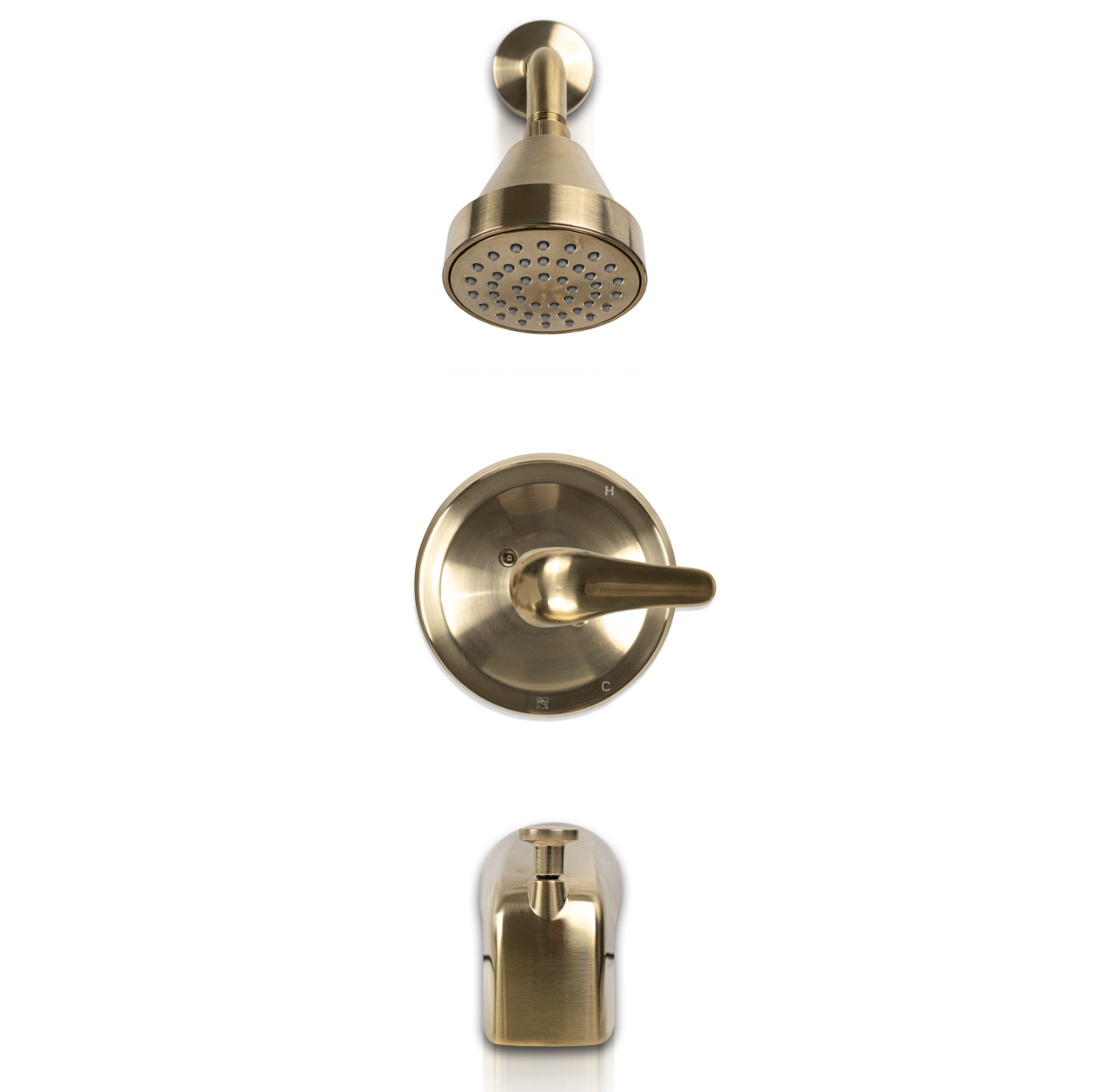 1-HANDLE 1-SPRAY TUB AND SHOWER FAUCET WITH PRESSURE BALANCE VALVE - 608 GOLD