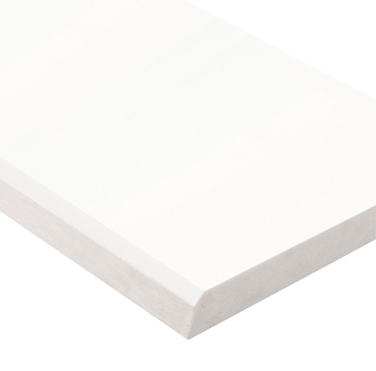 Bright White 6x37 Single Beveled Polished Threshold