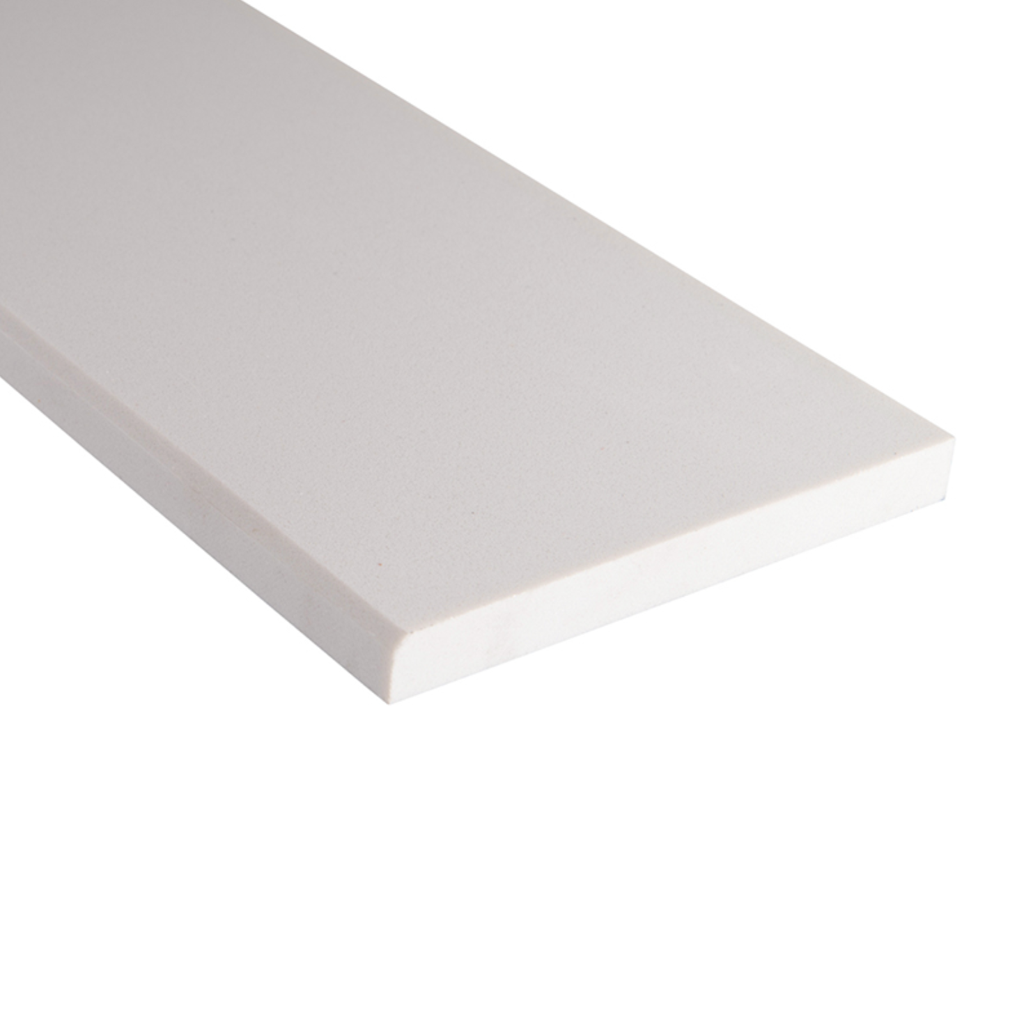 Engineered White Marble 6x37x0.62 Polished Single Beveled