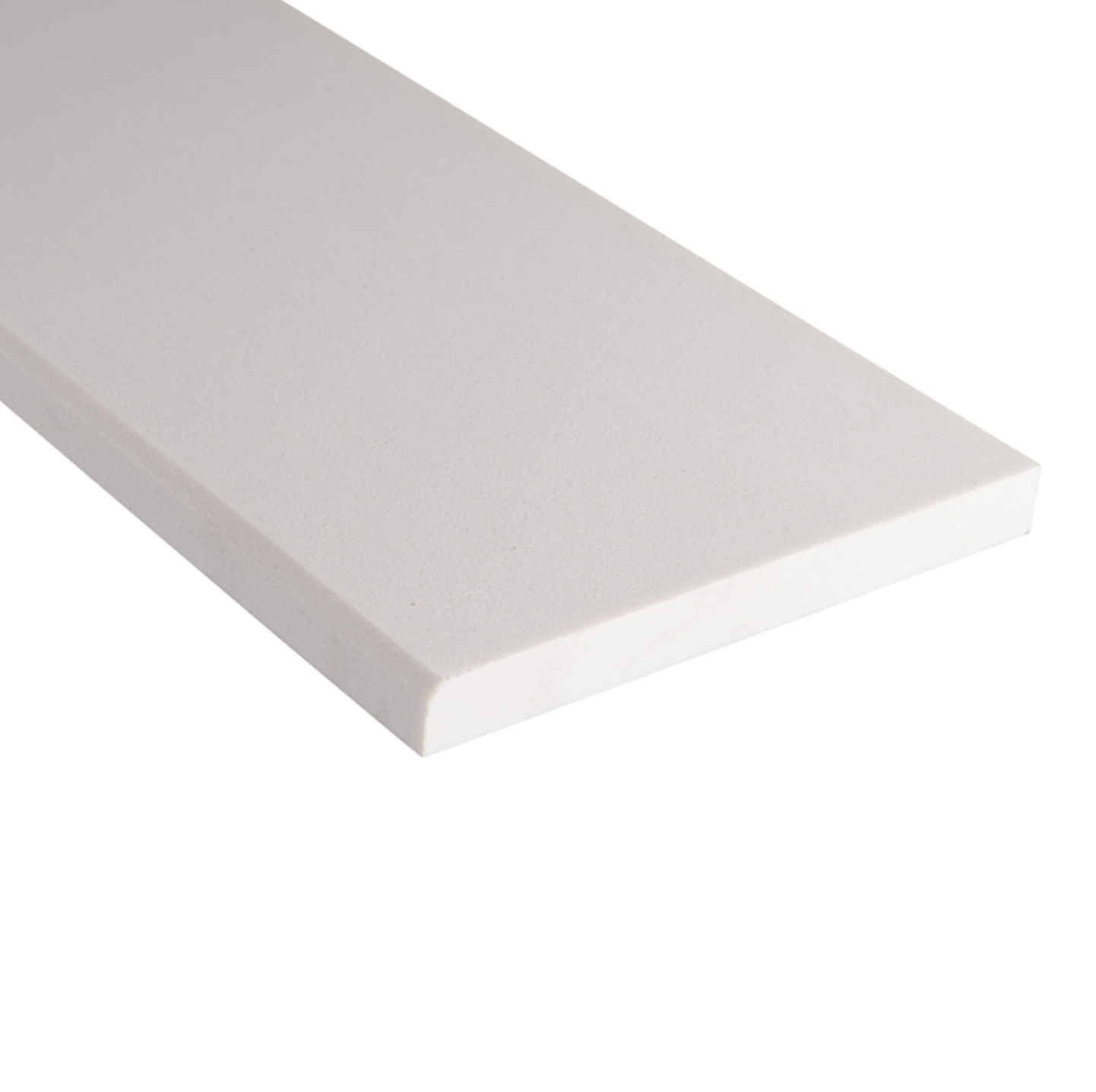 Engineered White Marble 6x54x0.62 Polished Single Beveled