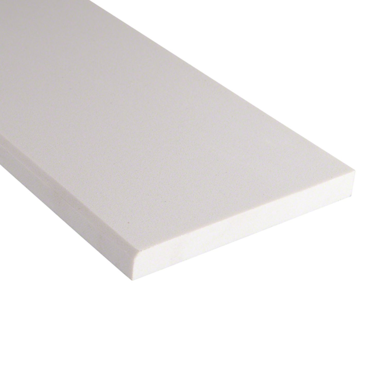 Engineered White Marble 6x73x0.62 Polished Single Beveled
