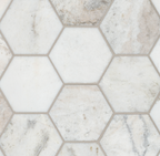 Arabescato Venato White 5" Hexagon Honed Tile