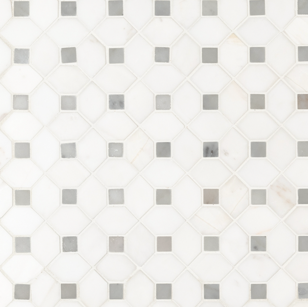 Bianco Dolomite Dotty Pattern Mosaic